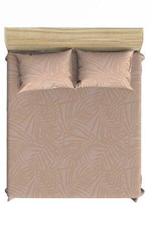 Makiteks %100 Pamuklu Yapraklar 100x200+50x70 Tek Kişilik Lastikli Çarşaf Seti