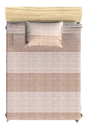 Maki Home %100 pamuklu çizgili 90x190 ve 100x200 cm tek kişilik yataklara uyumlu lastikli çarşaf