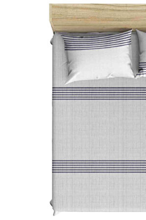 Maki Home %100 pamuklu çizgili 90x190 ve 100x200 cm tek kişilik yataklara uyumlu lastikli çarşaf