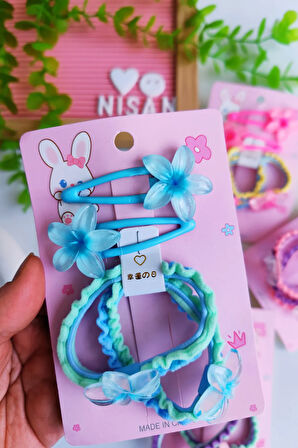 Manolya Figürlü  Toka Seti (2 Adet Kalın Lastik - 2 Adet Çıtçıt)