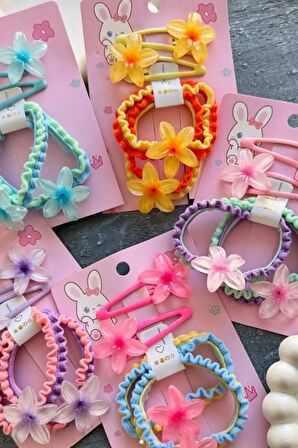 Manolya Figürlü  Toka Seti (2 Adet Kalın Lastik - 2 Adet Çıtçıt)