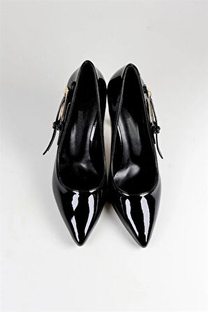 Kadın Fascino Siyah Rugan Stiletto Topuklu Ayakkabı