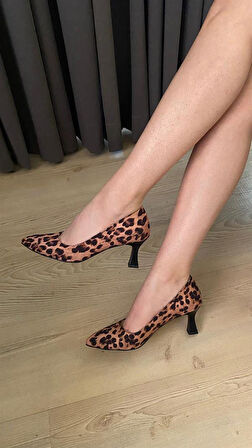 Kadın Sity 6 cm Leopar Desen İnce Topuklu Stiletto