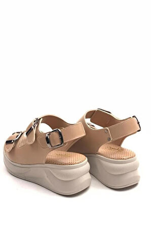 Kadın Nut Konfor Ortopedik Taban Tokalı Sandalet