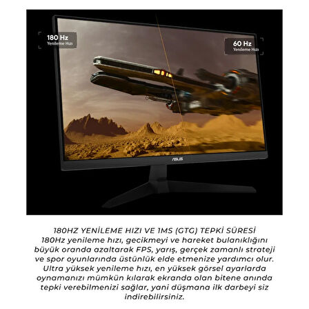 ASUS TUF Gaming 27 inç 1920x1080 Full HD 1ms (GTG) 180 Hz Oyuncu Monitörü