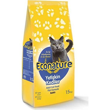 Econature Yetişkin Balıklı Kedi Maması 15 Kg