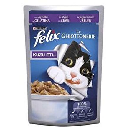 Felix Kuzu Etli Kedi Yaş Maması 100 Gr