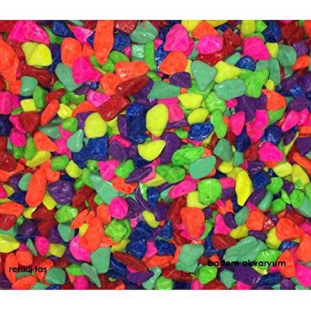 Akvaryum Renkli Taş Dekoratif Taş 1-3cm 5 Kg