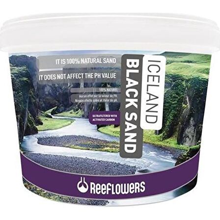 Reeflowers Iceland Black Sand Akvaryum Kumu 1Kg Açık (1-2Mm)