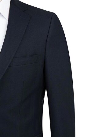 Gabardin Mono YakaTek Yırtmaç 6 Drop Comfort Fit Rahat Kesim Basic Ceket 1002230006 Lacivert