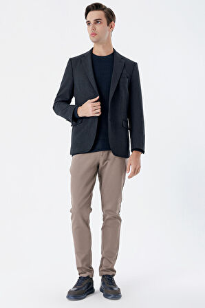 Gabardin Mono Yaka Astarlı Çift Yırtmaç Likralı 6 Drop Comfort Fit Rahat Kesim Klasik Ceket 1002235137 Koyu Lacivert