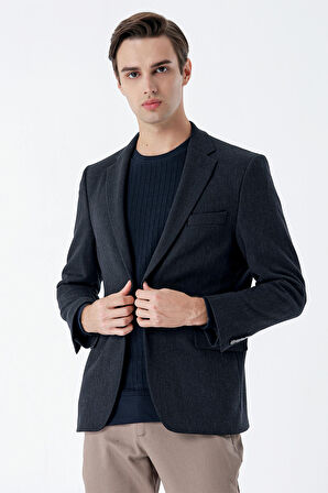 Gabardin Mono Yaka Astarlı Çift Yırtmaç Likralı 6 Drop Comfort Fit Rahat Kesim Klasik Ceket 1002235137 Koyu Lacivert