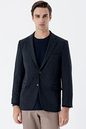 Gabardin Mono Yaka Astarlı Çift Yırtmaç Likralı 6 Drop Comfort Fit Rahat Kesim Klasik Ceket 1002235137 Koyu Lacivert