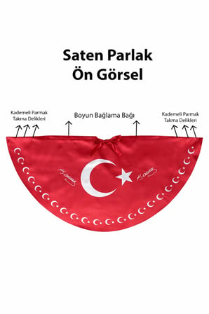 Tarzını Seç Ayyıldız Atatürk İmzalı Türk Bayraklı Pelerin Gösteri Kostümü 145x73cm