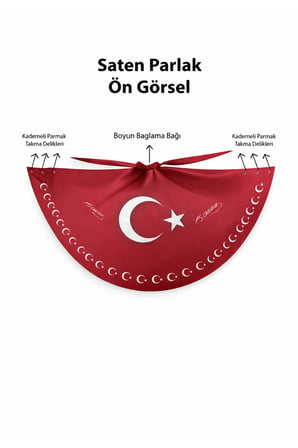 Tarzını Seç Çift Taraflı Atatürk Portre Türk Bayraklı Pelerin Gösteri Kostümü 145x73cm