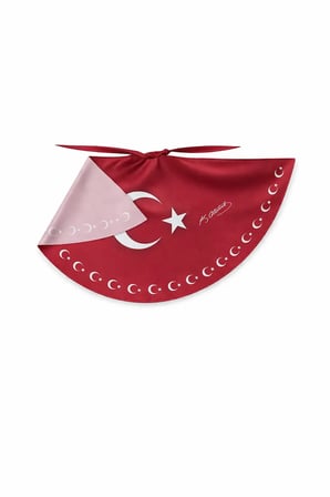 Tarzını Seç Çift Taraflı Atatürk Portre Türk Bayraklı Pelerin Gösteri Kostümü 145x73cm
