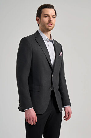 Düz Bez Ayağı Mono Yaka Tam Astar Esnek 6 Drop Comfort Fit Ceket 1002245902