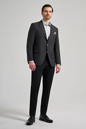 Düz Bez Ayağı Mono Yaka Tam Astar Esnek 6 Drop Comfort Fit Ceket 1002245902