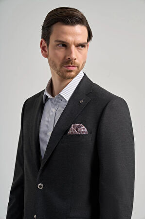 Düz Bez Ayağı Mono Yaka Tam Astar Esnek 6 Drop Comfort Fit Ceket 1002245902