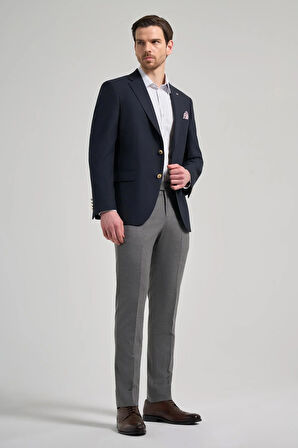 Düz Bez Ayağı Mono Yaka Tam Astar Esnek 6 Drop Comfort Fit Ceket 1002245902