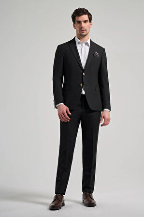 Düz Bez Ayağı Mono Yaka Tam Astar Esnek 6 Drop Slim Fit Ceket 1002245903