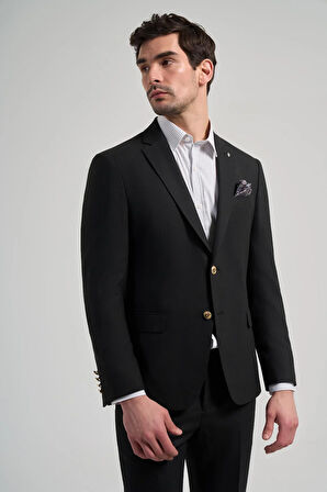 Düz Bez Ayağı Mono Yaka Tam Astar Esnek 6 Drop Slim Fit Ceket 1002245903