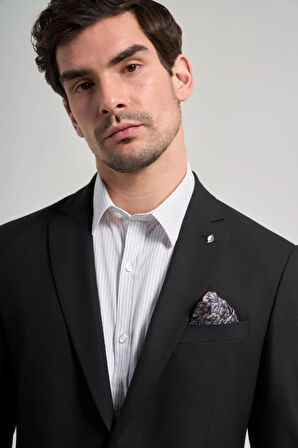 Düz Bez Ayağı Mono Yaka Tam Astar Esnek 6 Drop Slim Fit Ceket 1002245903