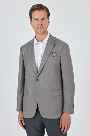 Koyu Vizon Mono Yaka Armürlü Tam Astar Esnek 4 Drop Comfort Fit Classic Ceket 1002250152