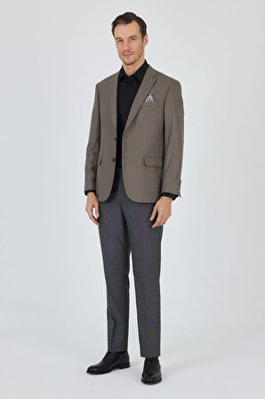 Koyu Vizon Mono Yaka Bez Ayağı Tam Astar Esnek 4 Drop Comfort Fit Classic Ceket 1002250155