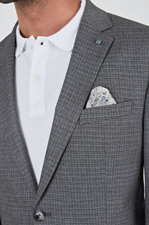 Füme Mono Yaka Bez Ayağı Tam Astar Esnek 4 Drop Comfort Fit Classic Ceket 1002250156