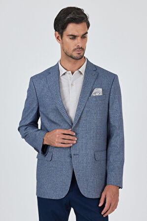 Lacivert Mono Yaka Bez Ayağı Tam Astar Esnek 4 Drop Comfort Fit Classic Ceket 1002250156