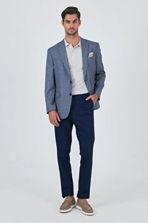 Lacivert Mono Yaka Bez Ayağı Tam Astar Esnek 4 Drop Comfort Fit Classic Ceket 1002250156