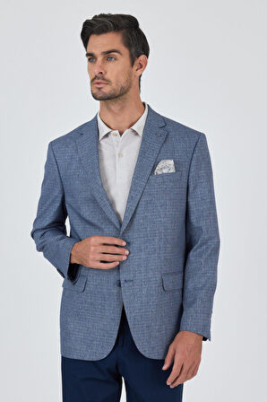 Lacivert Mono Yaka Bez Ayağı Tam Astar Esnek 4 Drop Comfort Fit Classic Ceket 1002250156