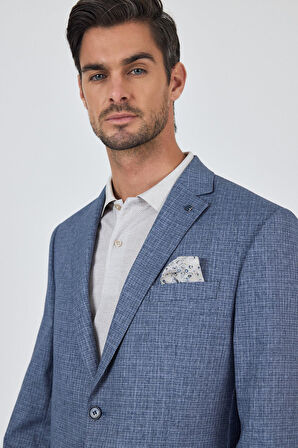 Lacivert Mono Yaka Bez Ayağı Tam Astar Esnek 4 Drop Comfort Fit Classic Ceket 1002250156