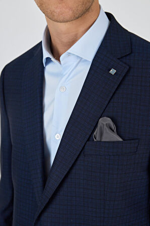 Koyu Lacivert Mono Yaka Bez Ayağı Tam Astar Esnek 4 Drop Comfort Fit Classic Ceket 1002250157