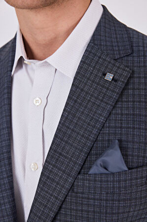 Lacivert Mono Yaka Bez Ayağı Tam Astar Esnek 4 Drop Comfort Fit Classic Ceket 1002250157