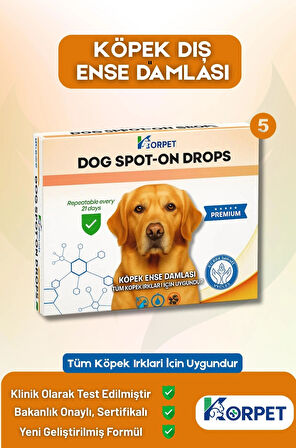 Köpekler için Dış Ense Damlası 5'li Bitkisel Cilt Tüy Damlası
