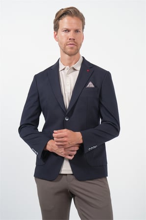 Lacivert 6 Drop Slim Fit Pamuklu Ceket 1002260126