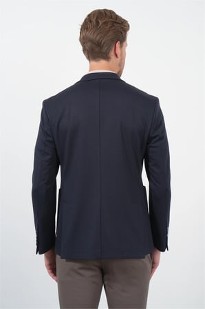 Lacivert 6 Drop Slim Fit Pamuklu Ceket 1002260126