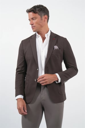 Kahverengi 6 Drop Slim Fit Pamuklu Ceket 1002260126