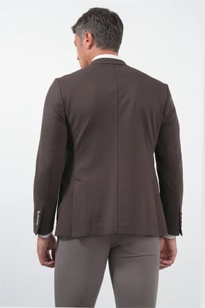 Kahverengi 6 Drop Slim Fit Pamuklu Ceket 1002260126