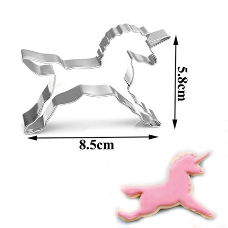 Unicorn Kek Kurabiye Ve Pasta Kalıbı Metal 8.5X8.5 CM