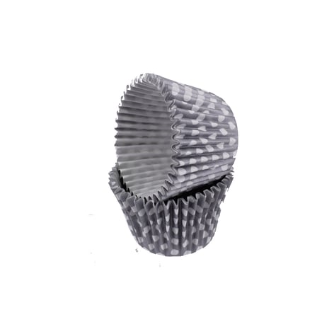 Kek Kalıbı Pet Kapsül 52X45 MM Kağıt Cupcake Kağıdı (100 Adet)  Puantiyeli Gümüş