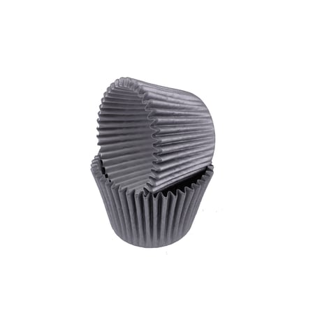 Kek Kalıbı Pet Kapsül 52X45 MM Kağıt Cupcake Kalıbı (100 Adet)  Gri