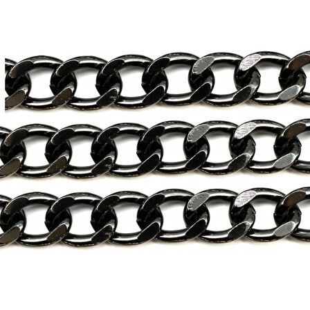 Alüminyum Çanta ve Takı Zinciri 10 MM (1 Metre)  Siyah
