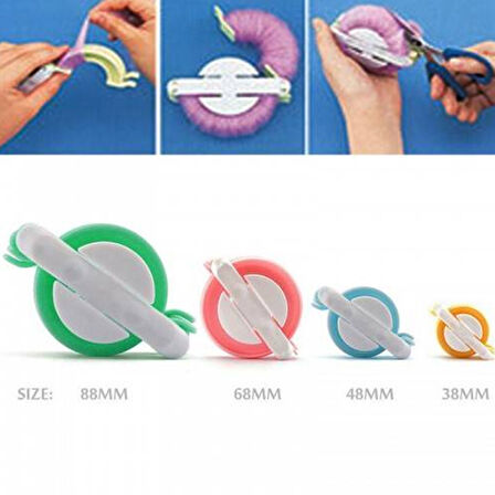 Knitting Loom Pon Pon Yapma Makinası 4 lü Set