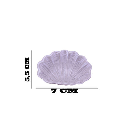 Polyester İstiridye Deniz Kabuğu Şekilli 7 CM (25 Adet)  Sedef