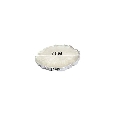 Epoksi Magnet  Yanı Gold Gümüş Varaklı 7 CM  (10  Adet)  Gümüş