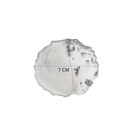 Epoksi Magnet Tırtıklı  Varaklı Yarısı Şeffaf  7 CM  (10 Adet)   Gümüş