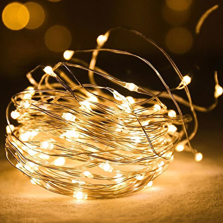 Peri Led Işık|ince Pil Yataklı  Gün Işığı Tel Şerit Led Kendinden Pilli (1,5 Metre)